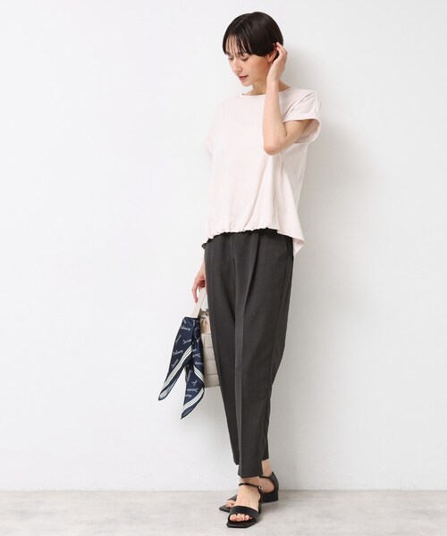 Dessin（デッサン）の「【ウエストゴム・洗える】センターライン入りテーパードパンツ（XS～L）（その他パンツ・レディース・ブラウン系その他/キャメル/チャコールグレー・00/03/02/01）」の6枚目の写真