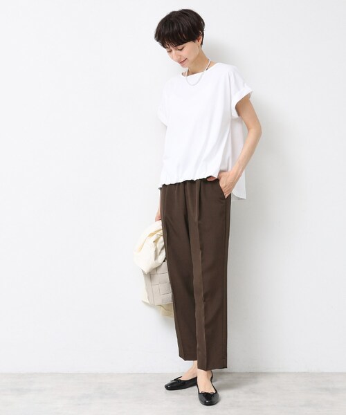 Dessin（デッサン）の「【ウエストゴム・洗える】センターライン入りテーパードパンツ（XS～L）（その他パンツ・レディース・ブラウン系その他/キャメル/チャコールグレー・00/03/02/01）」の14枚目の写真