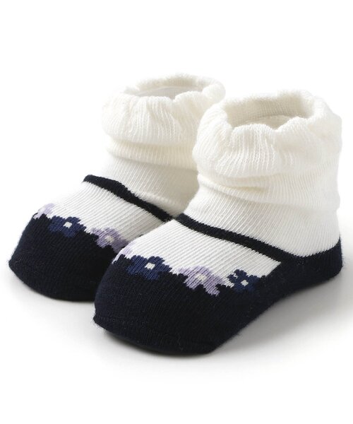 Ampersand（アンパサンド）の「おめかしシューズ風ベビーソックス（ベビーシューズ/ベビーソックス・キッズ・ブラック/ピンク/ブラウン/ネイビー・12/9）」の4枚目の写真