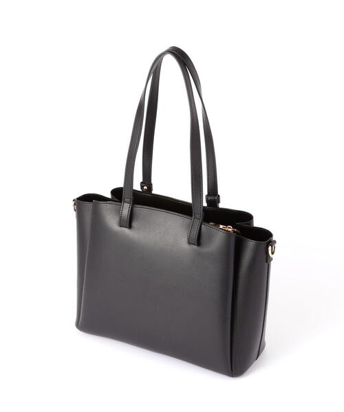 NATURAL BEAUTY BASIC（ナチュラルビューティーベーシック）の「◇ドロップリボントートバッグ（トートバッグ・レディース・ブラック/オフホワイト・ﾌﾘ-）」の5枚目の写真