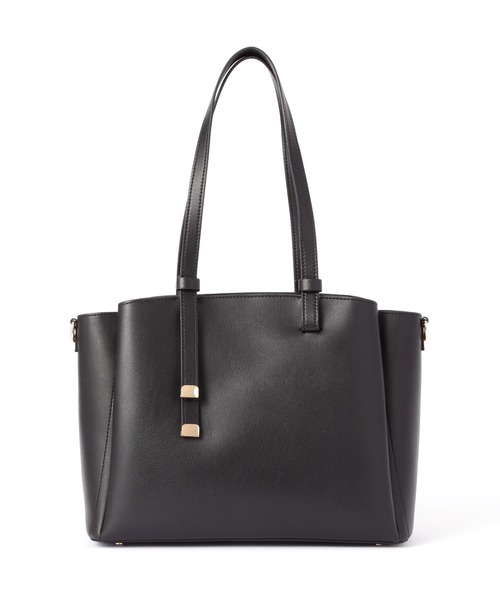 NATURAL BEAUTY BASIC（ナチュラルビューティーベーシック）の「◇ドロップリボントートバッグ（トートバッグ・レディース・ブラック/オフホワイト・ﾌﾘ-）」の3枚目の写真