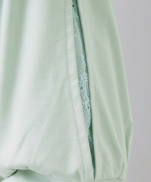 index（インデックス）の「レースドッキングスリーブトップス【洗濯機洗い可/UVケア】（Tシャツ/カットソー・レディース・オフホワイト/サンドベージュ/ネイビー/グリーン系・36/38/40/42）」の5枚目の写真