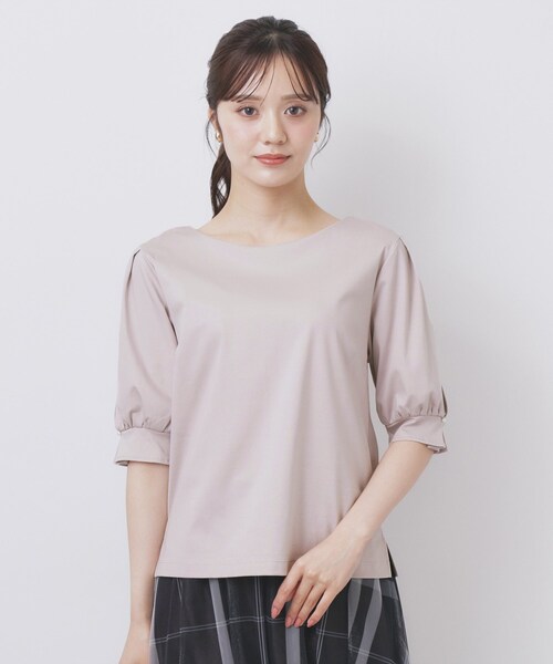 index（インデックス）の「レースドッキングスリーブトップス【洗濯機洗い可/UVケア】（Tシャツ/カットソー・レディース・オフホワイト/サンドベージュ/ネイビー/グリーン系・36/38/40/42）」の18枚目の写真