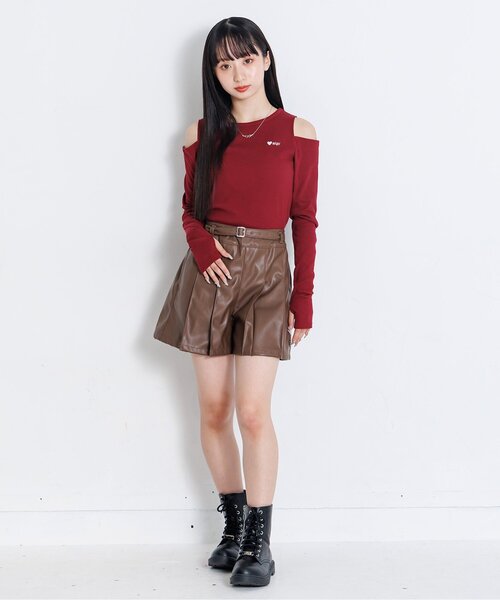 algy（アルジー）の「フェイクレザープリーツショーパン（その他パンツ・キッズ・ブラック/ブラウン・X-SMALL/SMALL/MEDIUM/XX-SMALL）」の9枚目の写真