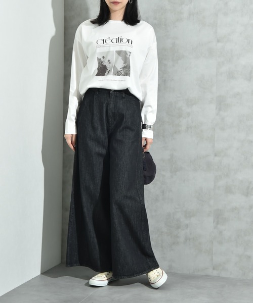 INTERPLANET（インタープラネット）の「ワンタックワイドデニムパンツ（デニムパンツ・レディース・インディゴブルー/ブラック・マルチサイズ）」の5枚目の写真