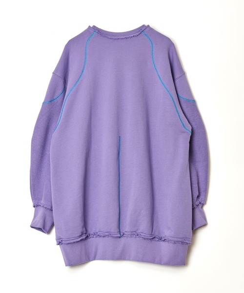 AULA AILA(アウラアイラ)の「ウェーブビッグカラースウェット(スウェット・レディース・イエロー×グリーン/ブラック/パープル/ピンク・0)」の16枚目の写真