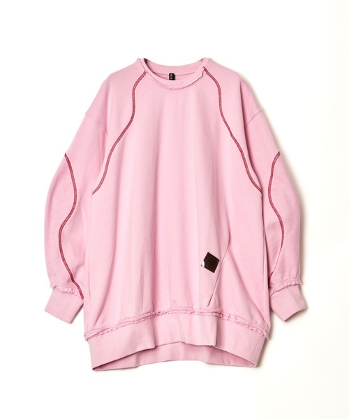 AULA AILA(アウラアイラ)の「ウェーブビッグカラースウェット(スウェット・レディース・イエロー×グリーン/ブラック/パープル/ピンク・0)」の18枚目の写真