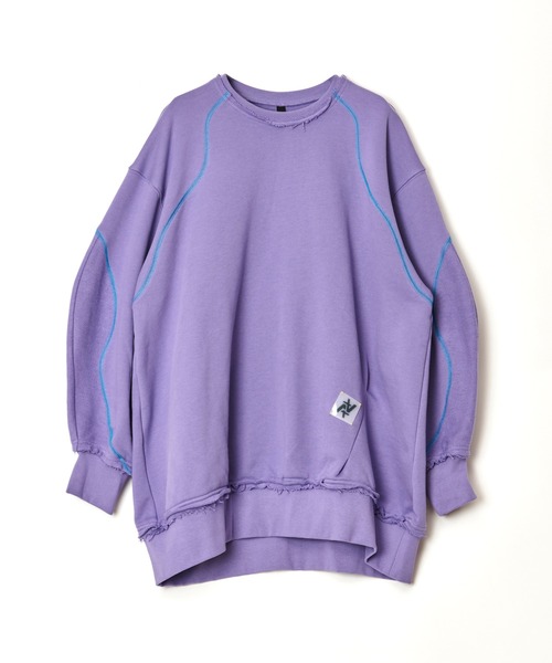 AULA AILA(アウラアイラ)の「ウェーブビッグカラースウェット(スウェット・レディース・イエロー×グリーン/ブラック/パープル/ピンク・0)」の15枚目の写真