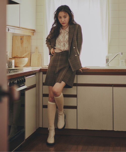 JILL by JILL STUART（ジルバイジルスチュアート）の「◇ウーリッシュフラノラップ風スカパン（その他パンツ・レディース・ブラウン系その他/グレー/ベージュ・MEDIUM/SMALL）」の8枚目の写真