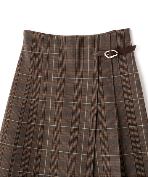 JILL by JILL STUART（ジルバイジルスチュアート）の「◇ウーリッシュフラノラップ風スカパン（その他パンツ・レディース・ブラウン系その他/グレー/ベージュ・MEDIUM/SMALL）」の4枚目の写真