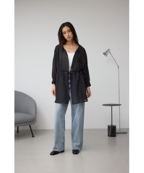 AZUL by moussy(アズールバイマウジー)の「前後2WAY5分袖前リボンブラウス(シャツ/ブラウス・レディース・アイボリー/ブラック/ブラウン・FREE)」の5枚目の写真
