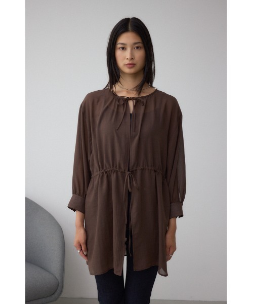 AZUL by moussy(アズールバイマウジー)の「前後2WAY5分袖前リボンブラウス(シャツ/ブラウス・レディース・アイボリー/ブラック/ブラウン・FREE)」の19枚目の写真