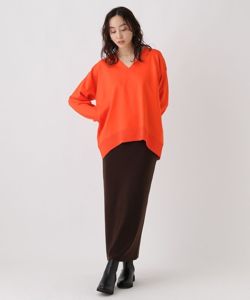 Elura（エルーラ）の「Vネックハリカンニット/588170（ニット/セーター・レディース・イエロー/オレンジ/キャメル/ブラック/ライトベージュ/ライトピンク・FREE）」の15枚目の写真