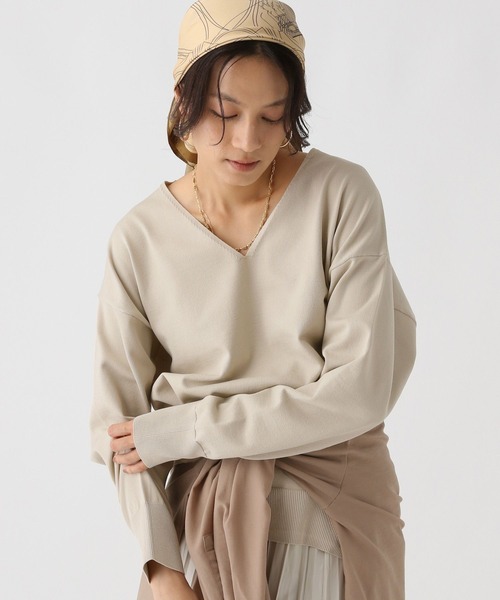 Elura（エルーラ）の「Vネックハリカンニット/588170（ニット/セーター・レディース・イエロー/オレンジ/キャメル/ブラック/ライトベージュ/ライトピンク・FREE）」の19枚目の写真