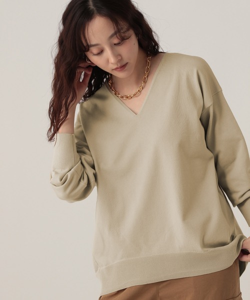 Elura（エルーラ）の「Vネックハリカンニット/588170（ニット/セーター・レディース・イエロー/オレンジ/キャメル/ブラック/ライトベージュ/ライトピンク・FREE）」の8枚目の写真