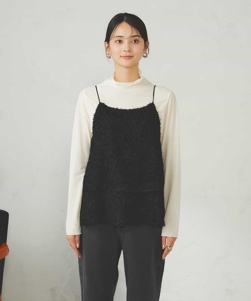 a.v.v(アーヴェヴェ)の「ティアードフリンジキャミソール(キャミソール・レディース・ブラック・38)」の12枚目の写真