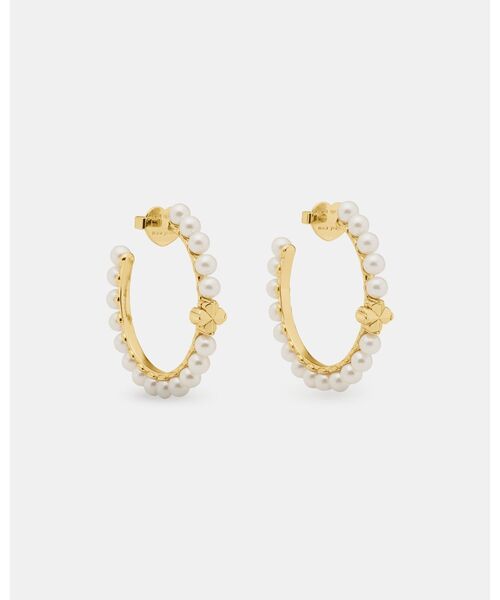 スペード フラワー パール フープ（ピアス（両耳用））｜kate spade
