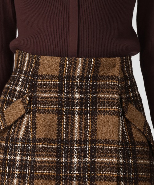 セール】2025秋冬新作 ラメチェックラップミニスカート（スカート