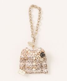 インゲボルグ INGEBORG ジュエリー柄 小物柄 フレアワンピース 長袖 膝丈 11 黒系 ブラック シースルー 透け感 プリント 裏地 インゲボルグ（ジュエリー・アクセサリー）の通販