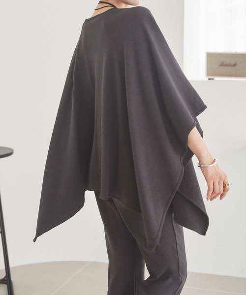 LAULEN(ローレン)の「shawl cardigan relax 3set /ショールカーディガンリラックス3点セット(セットアップ・レディース・ブラック/チャコールグレー・FREE)」の6枚目の写真