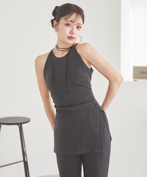 LAULEN(ローレン)の「shawl cardigan relax 3set /ショールカーディガンリラックス3点セット(セットアップ・レディース・ブラック/チャコールグレー・FREE)」の8枚目の写真