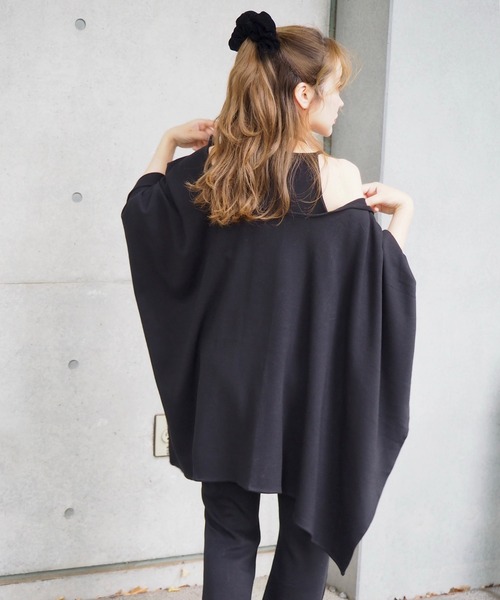 LAULEN(ローレン)の「shawl cardigan relax 3set /ショールカーディガンリラックス3点セット(セットアップ・レディース・ブラック/チャコールグレー・FREE)」の19枚目の写真
