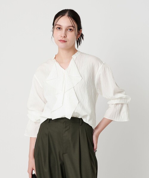 ビューティー＆ユース ユナイテッドアローズ（BEAUTY&YOUTH）/ラッフル スキッパーブラウス ウォッシャブル ラッフル スキッパーブラウス ウォッシャブル（シャツ/ブラウス