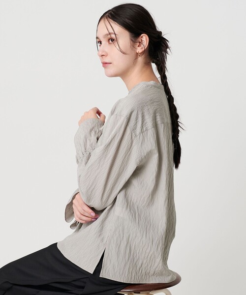 ラッフル スキッパーブラウス ウォッシャブル（シャツ/ブラウス