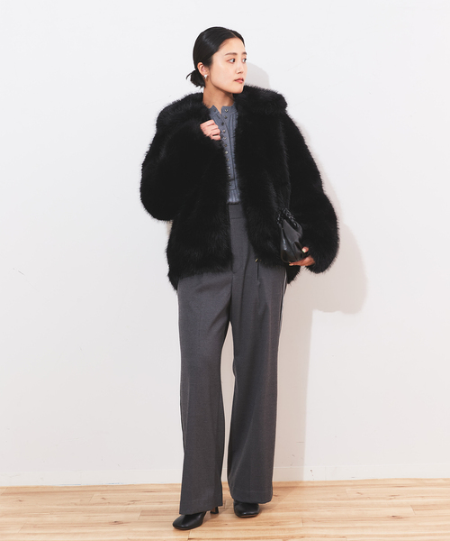 journal standard L'essage（ジャーナルスタンダードレサージュ）の「フェイクファーブルゾン（その他アウター・レディース・ブラウン/ブラック・FREE）」の18枚目の写真