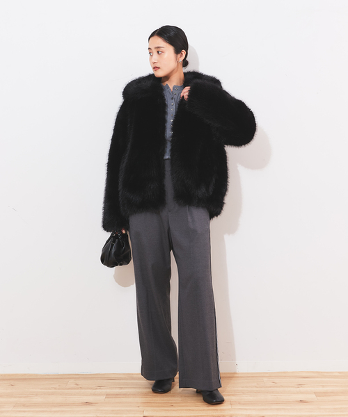 journal standard L'essage（ジャーナルスタンダードレサージュ）の「フェイクファーブルゾン（その他アウター・レディース・ブラウン/ブラック・FREE）」の21枚目の写真