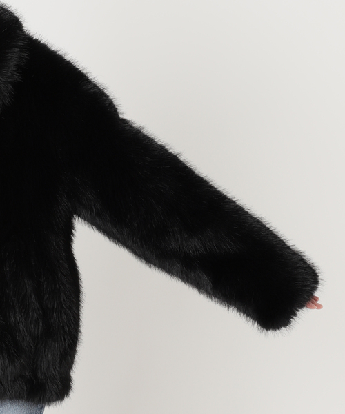 journal standard L'essage（ジャーナルスタンダードレサージュ）の「フェイクファーブルゾン（その他アウター・レディース・ブラウン/ブラック・FREE）」の7枚目の写真