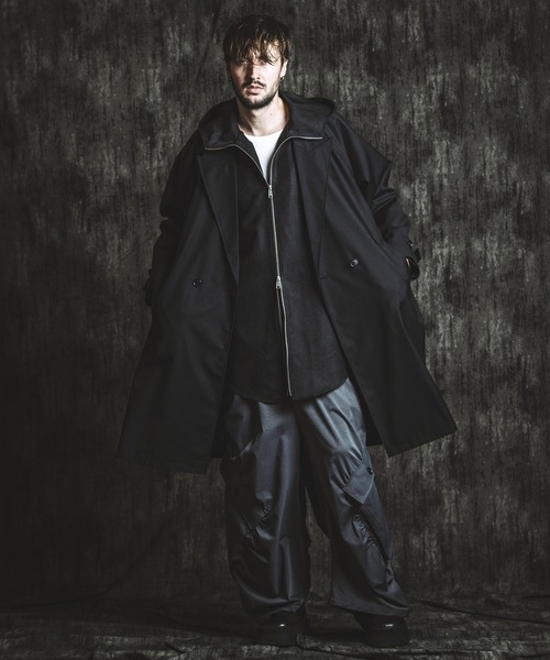 NO ID.(ノーアイディ)の「【NO ID.】Inverted Tuck Hooded Coat / インバーテッド タック フーデッド コート(モッズコート・メンズ・ブラック/グレー・ONE SIZE)」の9枚目の写真