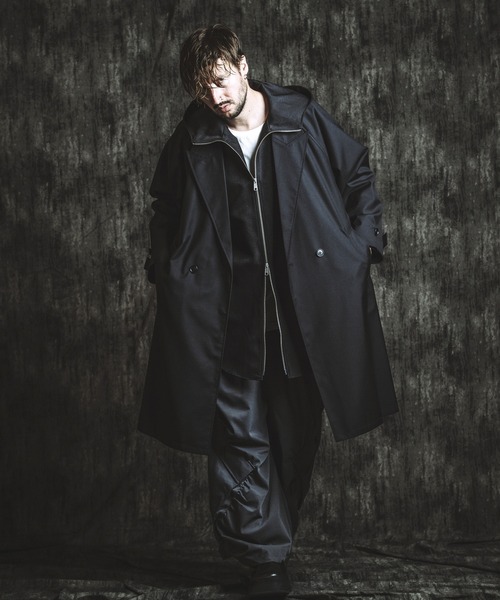 NO ID.(ノーアイディ)の「【NO ID.】Inverted Tuck Hooded Coat / インバーテッド タック フーデッド コート(モッズコート・メンズ・ブラック/グレー・ONE SIZE)」の11枚目の写真