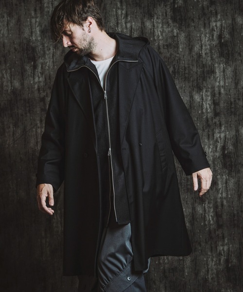 NO ID.(ノーアイディ)の「【NO ID.】Inverted Tuck Hooded Coat / インバーテッド タック フーデッド コート(モッズコート・メンズ・ブラック/グレー・ONE SIZE)」の17枚目の写真