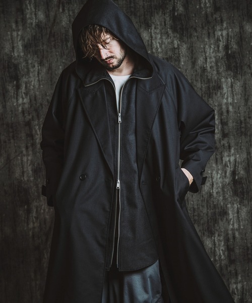 NO ID.(ノーアイディ)の「【NO ID.】Inverted Tuck Hooded Coat / インバーテッド タック フーデッド コート(モッズコート・メンズ・ブラック/グレー・ONE SIZE)」の18枚目の写真