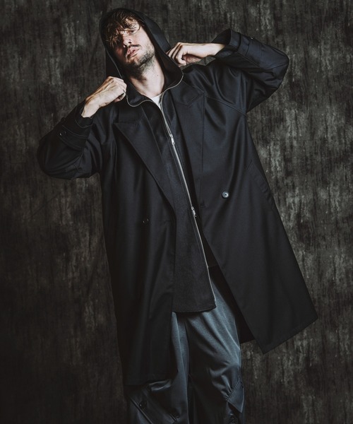 NO ID.(ノーアイディ)の「【NO ID.】Inverted Tuck Hooded Coat / インバーテッド タック フーデッド コート(モッズコート・メンズ・ブラック/グレー・ONE SIZE)」の19枚目の写真