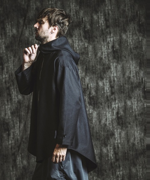NO ID.(ノーアイディ)の「【NO ID.】Inverted Tuck Hooded Coat / インバーテッド タック フーデッド コート(モッズコート・メンズ・ブラック/グレー・ONE SIZE)」の15枚目の写真