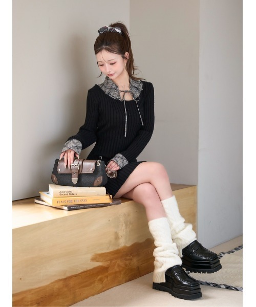 Darich（ダーリッチ）の「レイヤードライクニットミニワンピース