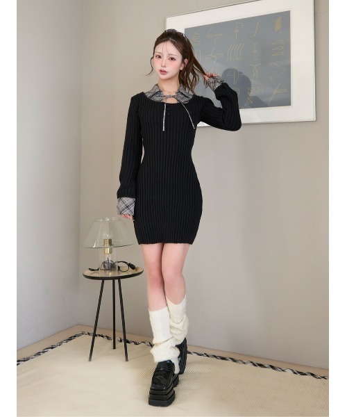 darich ダーリッチ　レイヤードモールニットミニワンピース 激レア 即完売品 Darich ダーリッチ レイヤードモールニットミニ