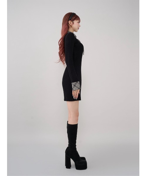 darich ダーリッチ　レイヤードモールニットミニワンピース 激レア 即完売品 Darich ダーリッチ レイヤードモールニットミニ