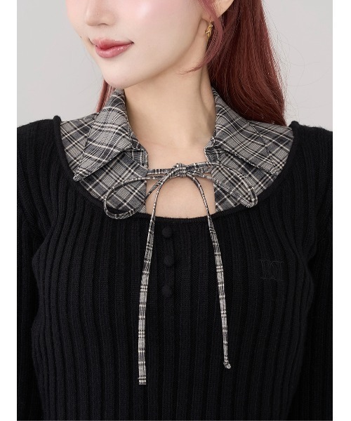 レイヤードライクニットミニワンピース（ワンピース）｜Darich