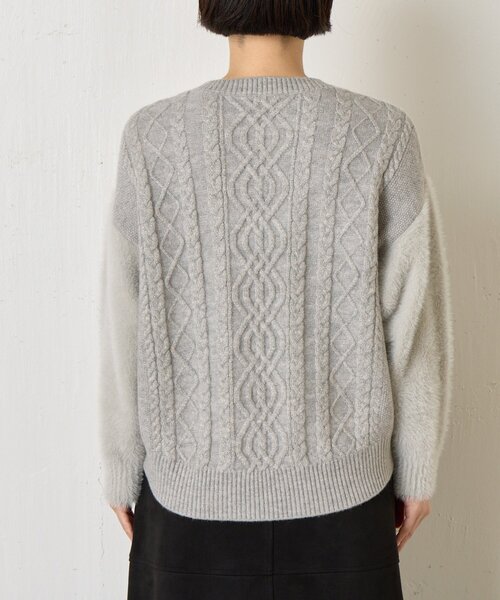 Jena espace merveilleux(ジェナ エスパスメルヴェイユ)の「ラメフェザーケーブルニット(ニット/セーター・レディース・ブルー/チャコールグレー/ライトグレー・FREE)」の15枚目の写真