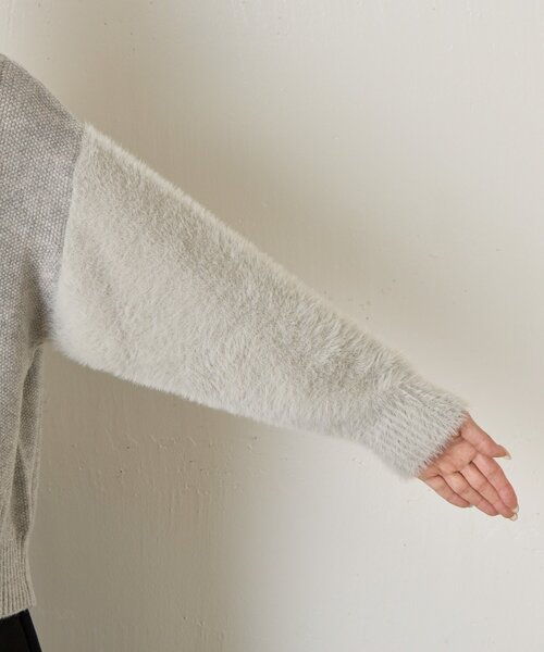 Jena espace merveilleux(ジェナ エスパスメルヴェイユ)の「ラメフェザーケーブルニット(ニット/セーター・レディース・ブルー/チャコールグレー/ライトグレー・FREE)」の18枚目の写真