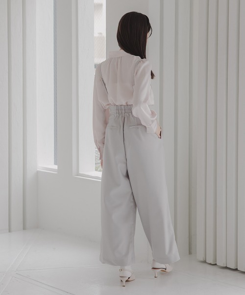 Petitjo（プッチージョ）の「小さいサイズ　ボウタイブラウス 　身長さん・小柄女性（シャツ/ブラウス・レディース・ピンク/サックスブルー・PSS/PS/PM/PL）」の10枚目の写真