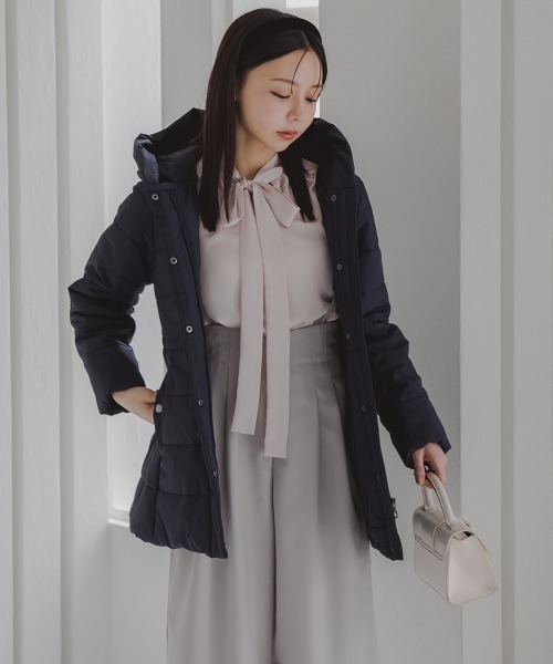 Petitjo（プッチージョ）の「小さいサイズ　ボウタイブラウス 　身長さん・小柄女性（シャツ/ブラウス・レディース・ピンク/サックスブルー・PSS/PS/PM/PL）」の12枚目の写真