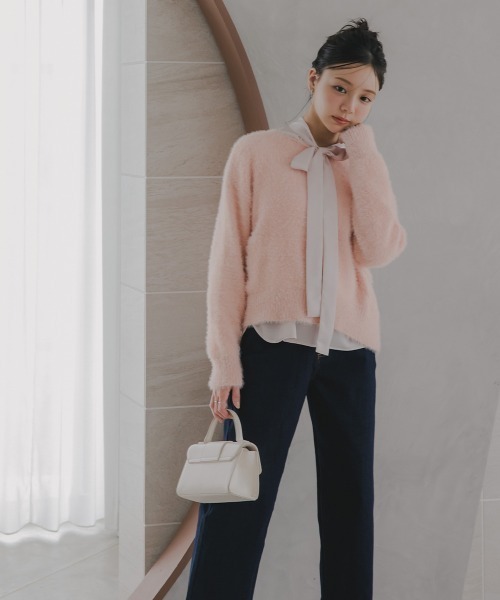 Petitjo（プッチージョ）の「小さいサイズ　ボウタイブラウス 　身長さん・小柄女性（シャツ/ブラウス・レディース・ピンク/サックスブルー・PSS/PS/PM/PL）」の16枚目の写真