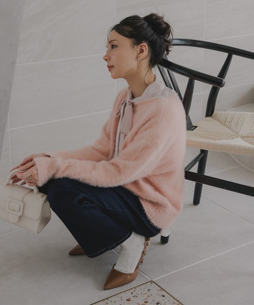 Petitjo（プッチージョ）の「小さいサイズ　ボウタイブラウス 　身長さん・小柄女性（シャツ/ブラウス・レディース・ピンク/サックスブルー・PSS/PS/PM/PL）」の18枚目の写真