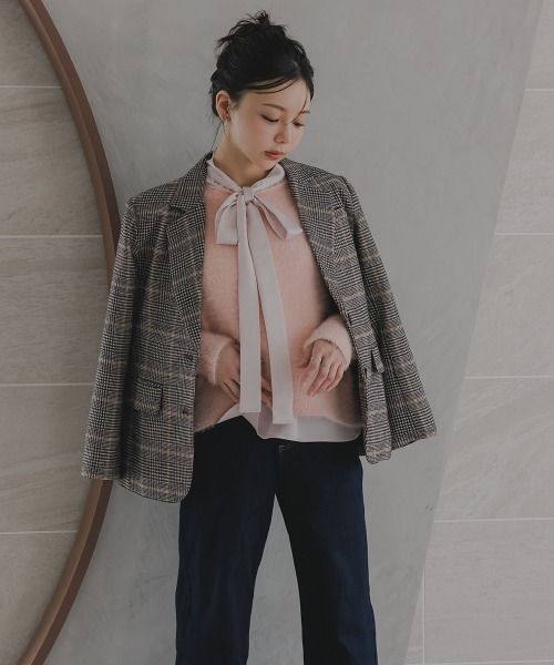 Petitjo（プッチージョ）の「小さいサイズ　ボウタイブラウス 　身長さん・小柄女性（シャツ/ブラウス・レディース・ピンク/サックスブルー・PSS/PS/PM/PL）」の19枚目の写真