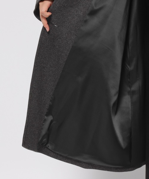 LOWRYS FARM（ローリーズファーム）の「ウールライクチェスターコート　494126（チェスターコート・レディース・チャコールグレー/ブラウン/ネイビー/パープル・FREE）」の13枚目の写真