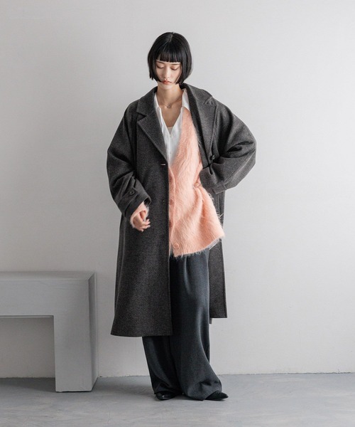 LOWRYS FARM　ローリーズファーム　カノコ　チェスター　コート　ロング　カーディガン　コーディガン　グレー SALE／50%OFFカノコバイカラーハイネック LOWRYS FARM